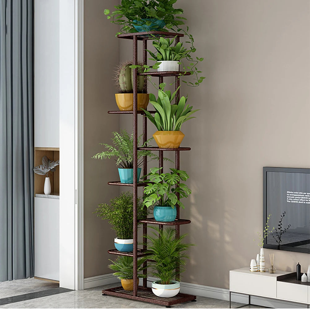 Multi Tiers Metal Plant Stand, Indoor Outdoor Plant Pot Holders Tiered Plant Shelf Flower Display Rack For Corner Balcony Patio