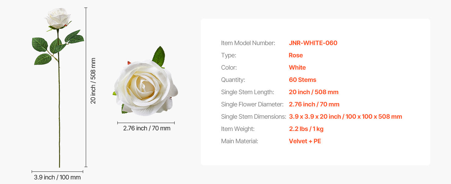 SucceBuy Artificial Flowers 60/120/500pcs Real Looking White Foam Fake Roses Bulk White/Red Faux Bridal Shower for DIY Wedding