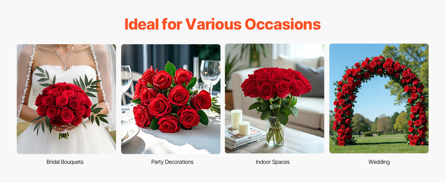 SucceBuy Artificial Flowers 60/120/500pcs Real Looking White Foam Fake Roses Bulk White/Red Faux Bridal Shower for DIY Wedding