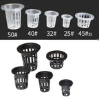 10Pcs Hydroponic Slotted Mesh Cup Basket Garden Plant Nursery Pot with Sponge Soildless Aeroponic Hydroponics Growing System Kit
