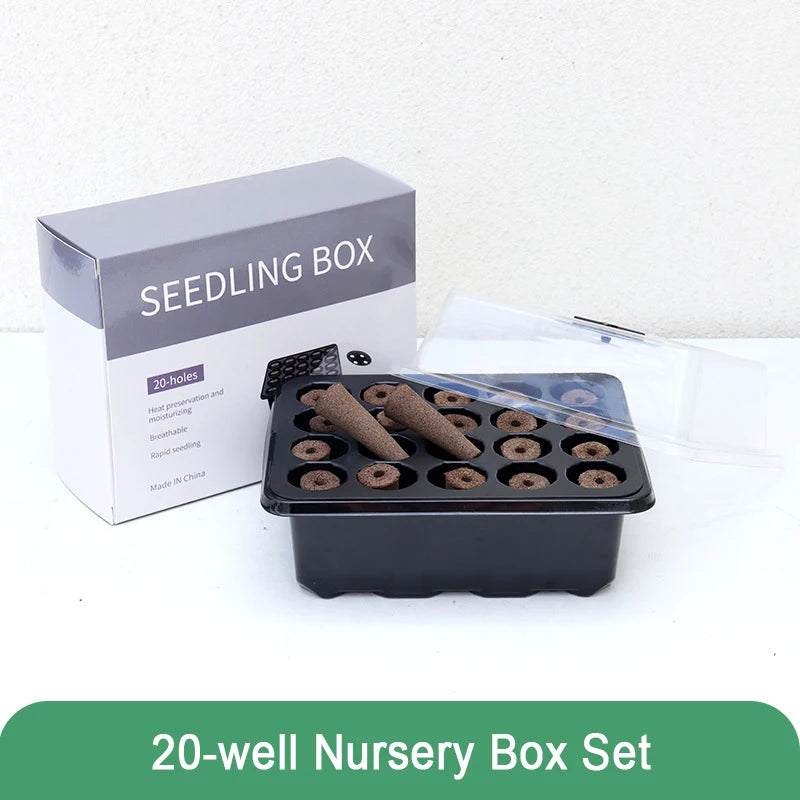 20 Hole Hydroponic Plant Seedling Pots with Intelligent Fill Light Seedling Tray for Fruit Vegetable Gardening Planting Supplies