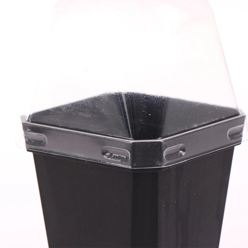 5Pcs Square Small Flower Pot Nursery Pot With Humidity Dome Transparent Gardening Pot Square Flower Starting Pots