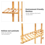 9 Tier Bamboo 17 Potted Plant Stand Rack Multiple Flowerpot Holder Shelf Indoor Outdoor Planter Display Shelving Unit for Patio