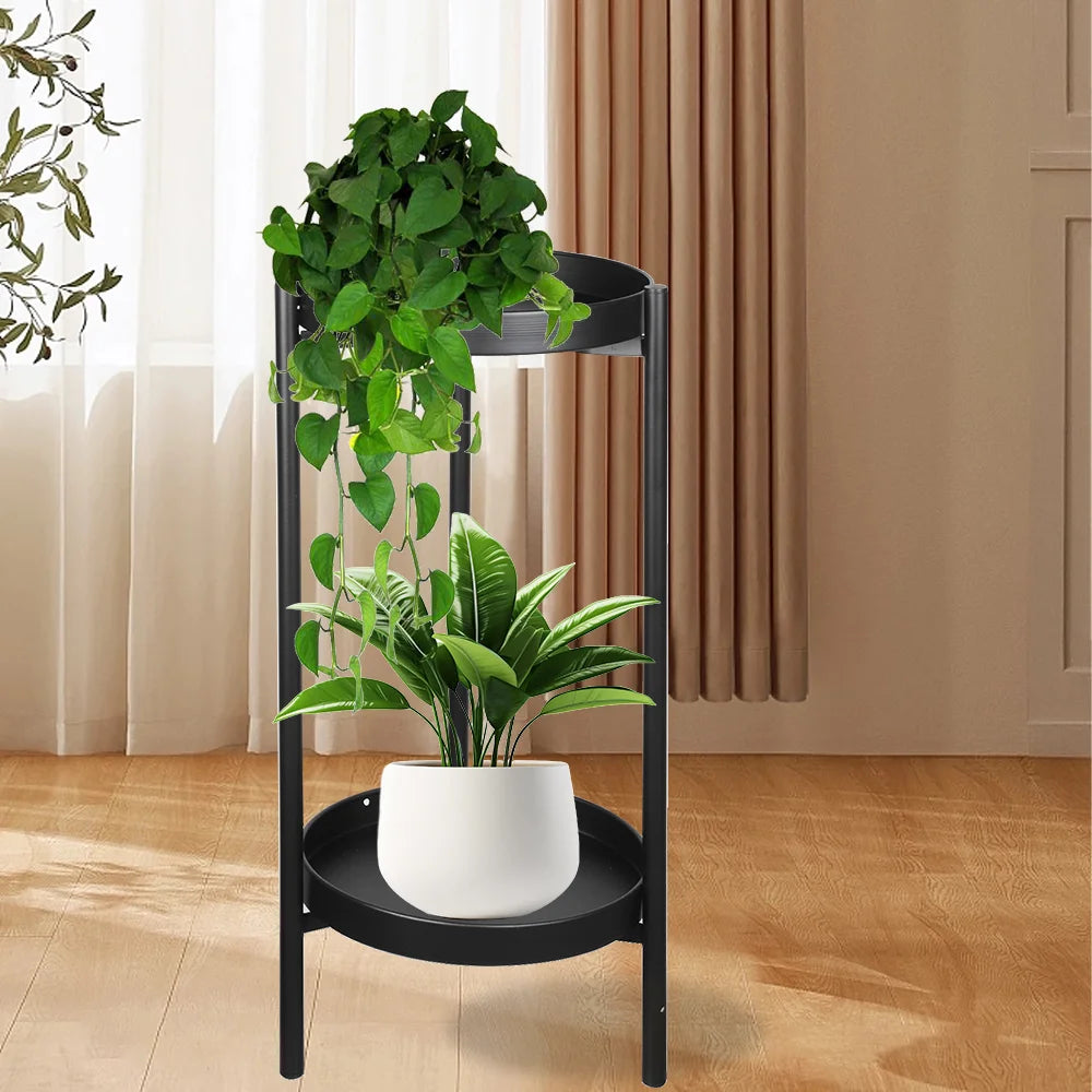 Plant Stand For Flowers Metal Storage Shelf 2 Tier Flower Shelf Planter Rack Indoor Display Stand Pot Rack Organizer Shelves