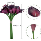 5PCS Artificial Flowers Calla Lily Faux PU Fake Flowers for Weddings Photography Props DIY Bridal Bouquets Home Room Party Decor