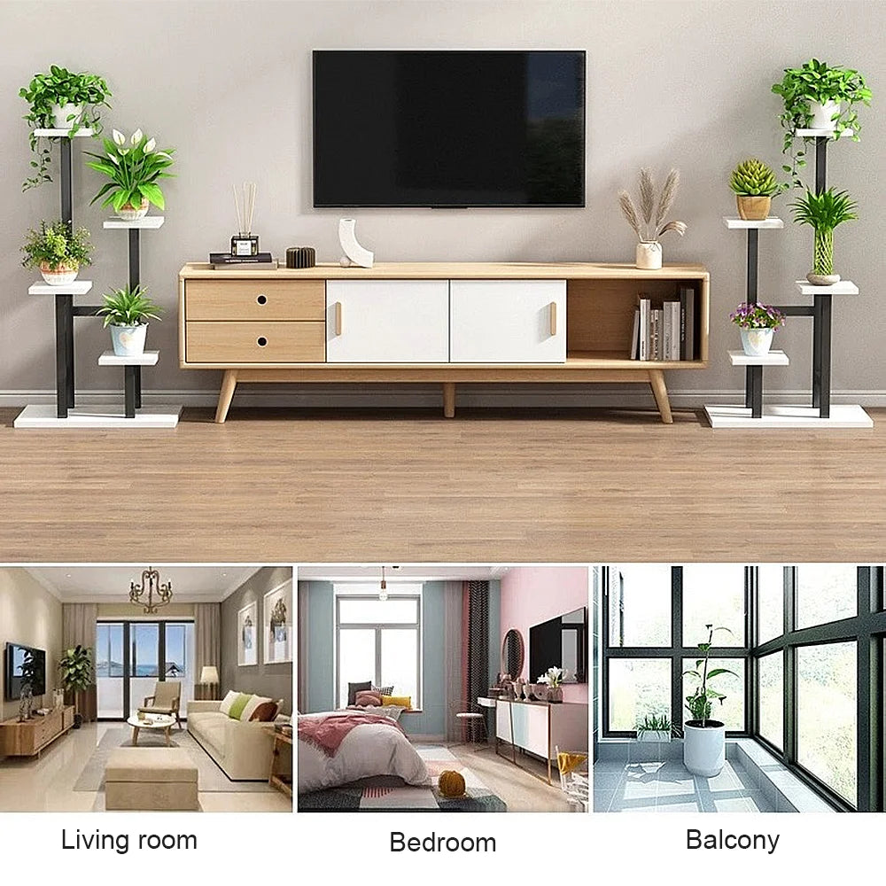 4 platform Iron Flower Stand, 4 Layers Stand Storage Shelf, Iron Art Minimalist Assembled Flower Rack, Size 84*35*24cm