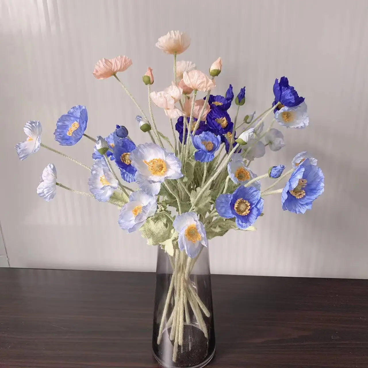 Artificial Flowers Fake Poppy Silk Flowers Long Stem Housewarming Garden Table Wedding DIY Party Wedding Bridal Bouquet Decor