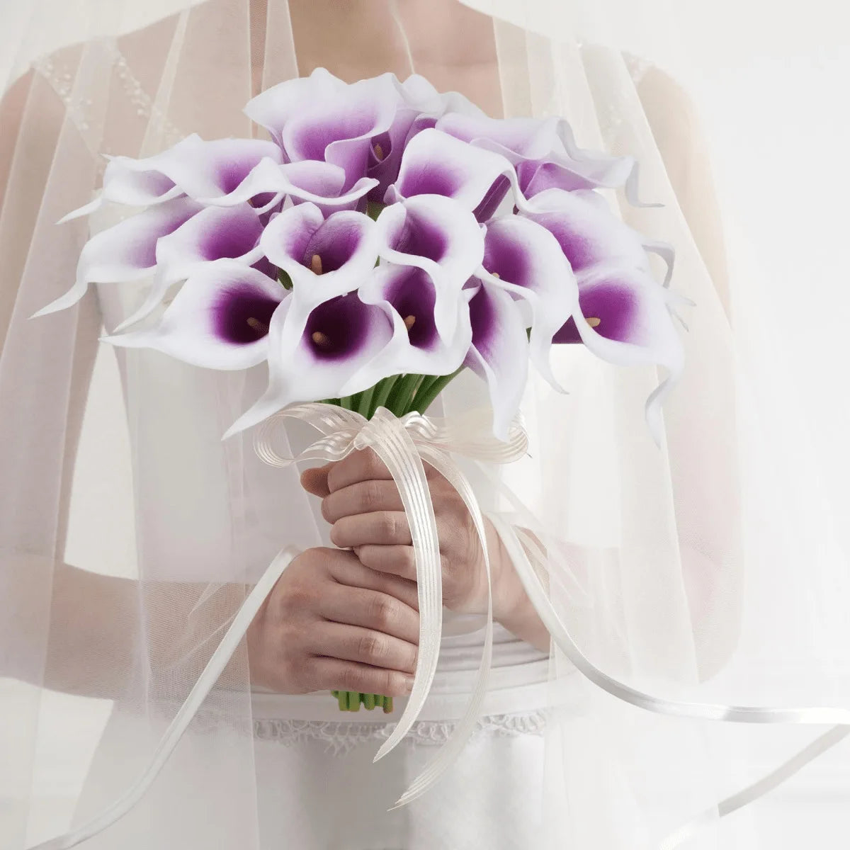 5PCS Artificial Flowers Calla Lily Faux PU Fake Flowers for Weddings Photography Props DIY Bridal Bouquets Home Room Party Decor