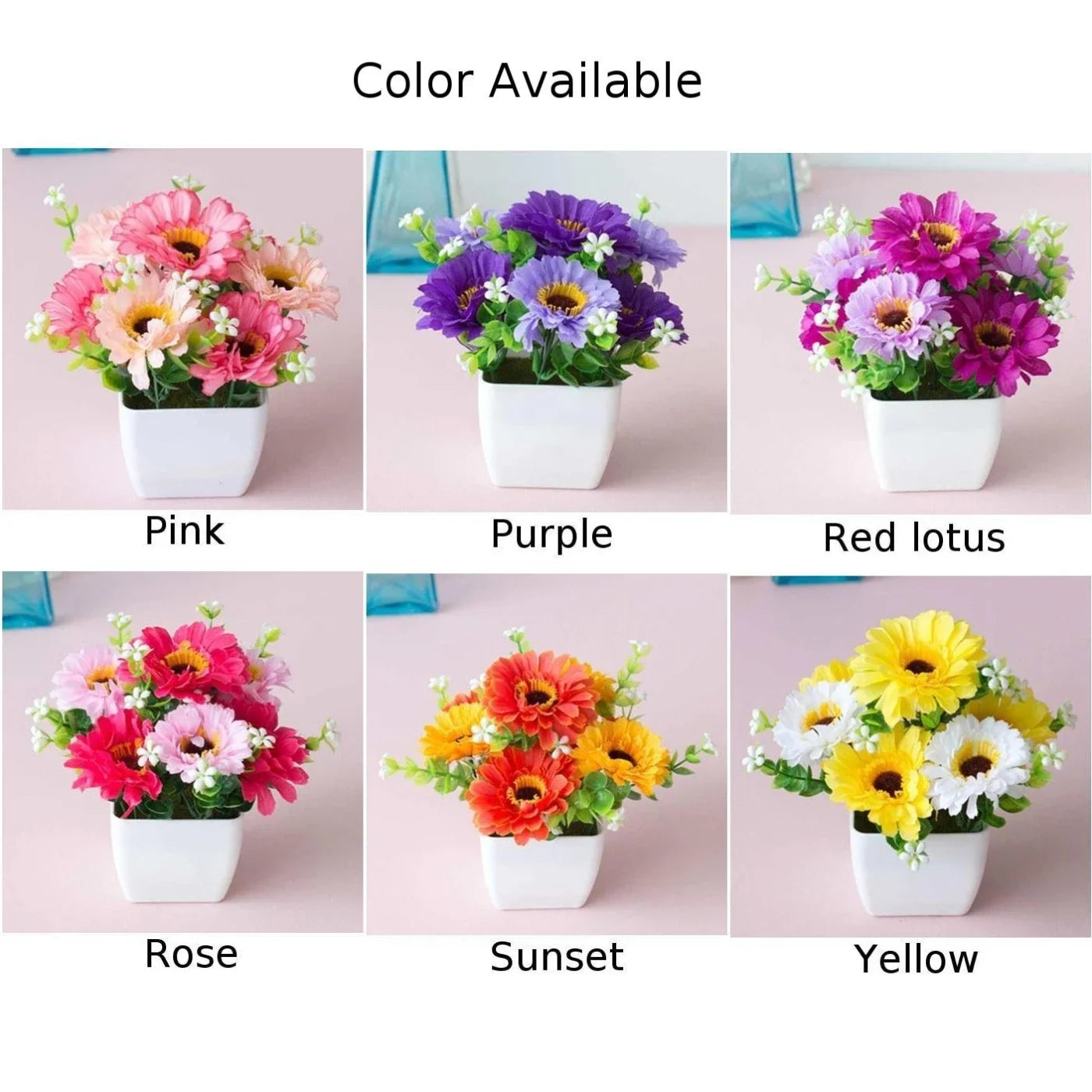 In Pot Artificial Potted Plant Garden Decoration Home Decor Room Decoration Fake Plants Outdoor Artificial Flowers