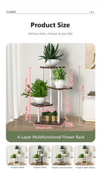 Plant Stand and Flower Stand Storage Shelf 4/5/6 Tier Flower Shelf Planter Rack Storage Organizer Display Indoor Garden Balcony
