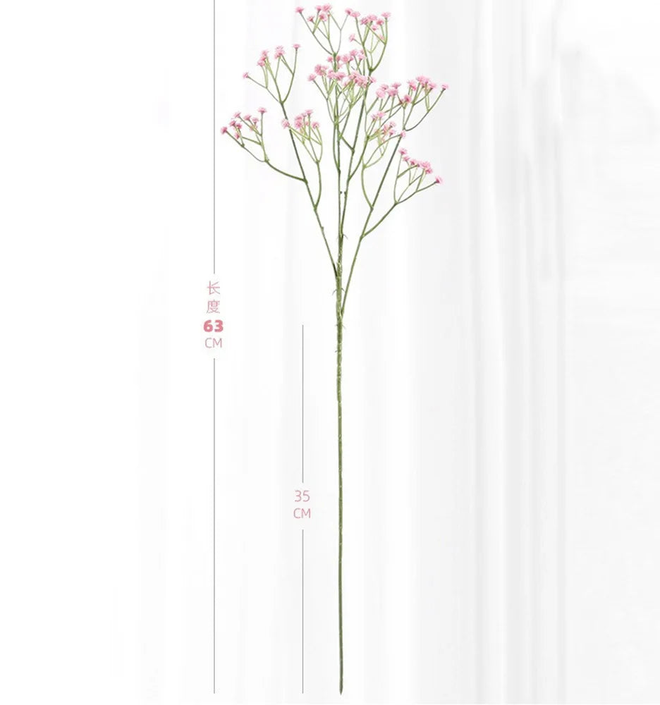 108Heads 63cm Babies Breath Artificial Flowers Plastic Gypsophila DIY Floral Bouquets For Handmade Wedding Party Home Decoration