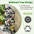 6-Tier Metal Plant Stand Heart-shaped Flower Stand Rack with Wheels for Indoor Outdoor Multiple Plants Shelf Rack