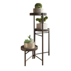 Metal Potted Plant Stand Foldable Multi-Tier Flower Shelf With Detachable Trays Display Rack For Corner Porch Garden Balcony