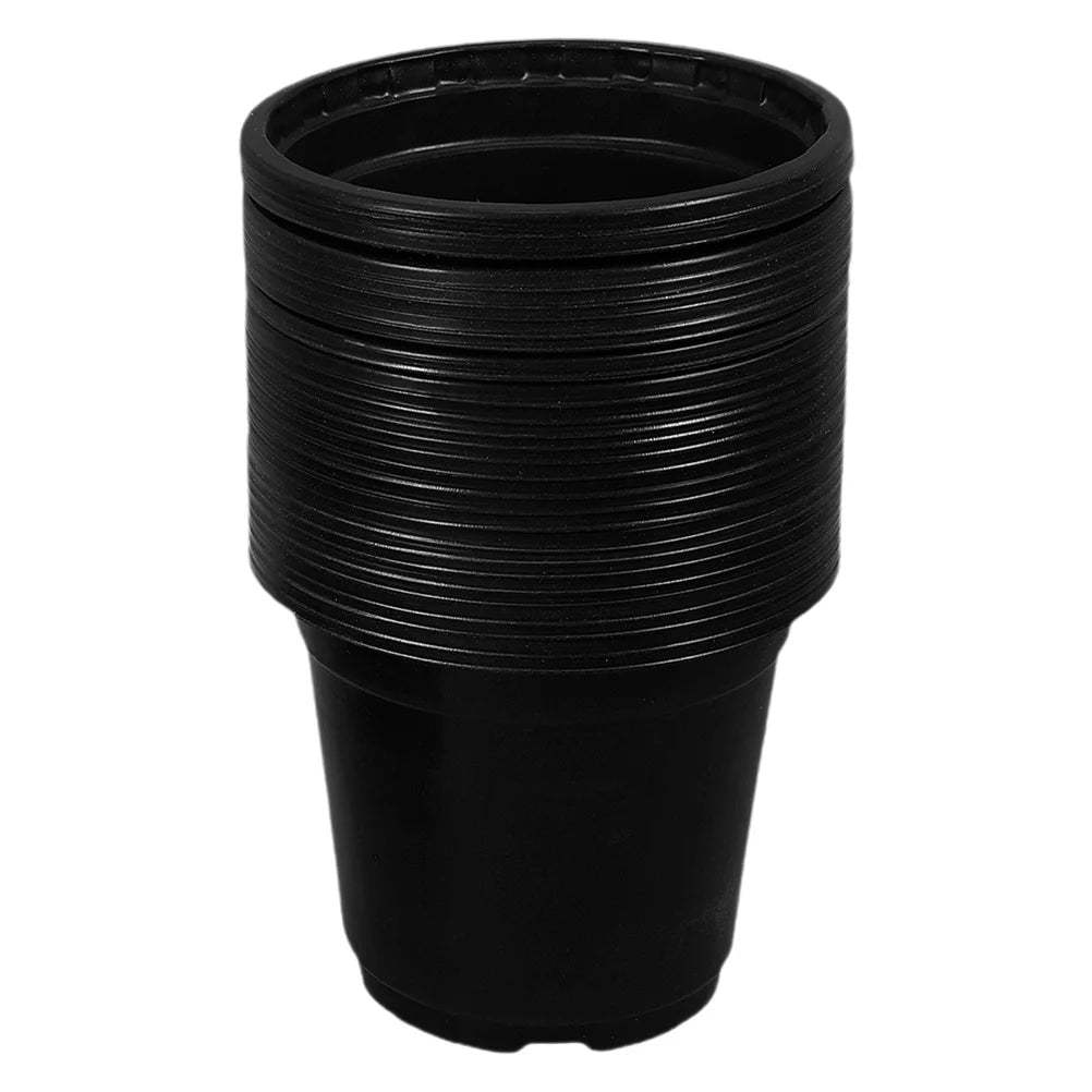 50pcs Black Flower Pots Small Plastic Nursery Pots For Plants With Drainage Ideal For Succulents Seedlings Garden Use