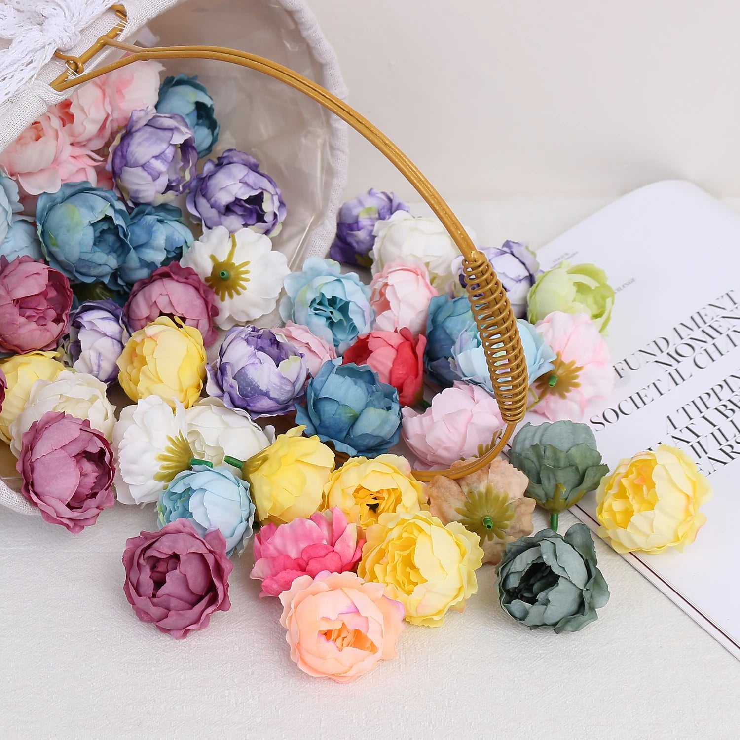 10/20Pcs Rose Artificial Flowers Heads for Home Decortion Party Wedding Decor Accessories Garden Crafts Manual Christmas Wreath