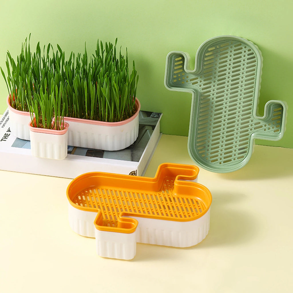 Cat Grass Nursery Pots Planter Soilless Hydroponic boxes Grass Planting Kit Nursery Box for Cats Pet Accessories