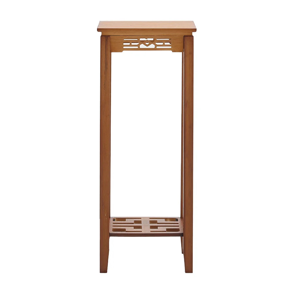 【Breeins】2-Tier Bamboo Plant Stand Classic Chinese Style Flower Stand Home Office Decoration Freestanding