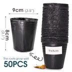 Black Plastic Seedling Pots Flower Plant Grow Container for Agriculture Vegetable Garden Nursery Transplant Growth Nutrition Bag