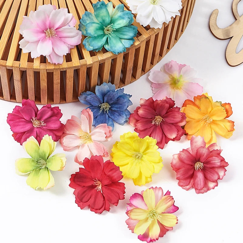 10/20/50Pcs Artificial Flowers Rose Head For Home Decor Fake Flower DIY Craft Wreath Accessories For Marriage Wedding Decoration