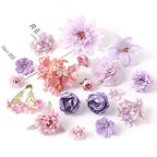 Purple Artificial Flowers Silk Fake Flowers for Home Decor Garden Wedding Decoration Bride Craft Gifts Wreath Bouquet Accessory
