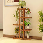 5 Tiers Plant Stand Wood Flower Rack 36in Height Plant Holder 6 Potted Display Storage Shelves Succulent Pot Rack