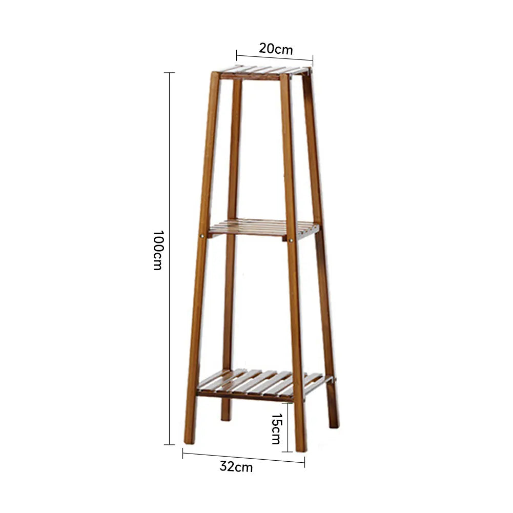 【Breeins】Vintage Tiered Indoor Plant Stand Solid Wood Display Shelf Plants Storage Decoration Home Office Outdoor