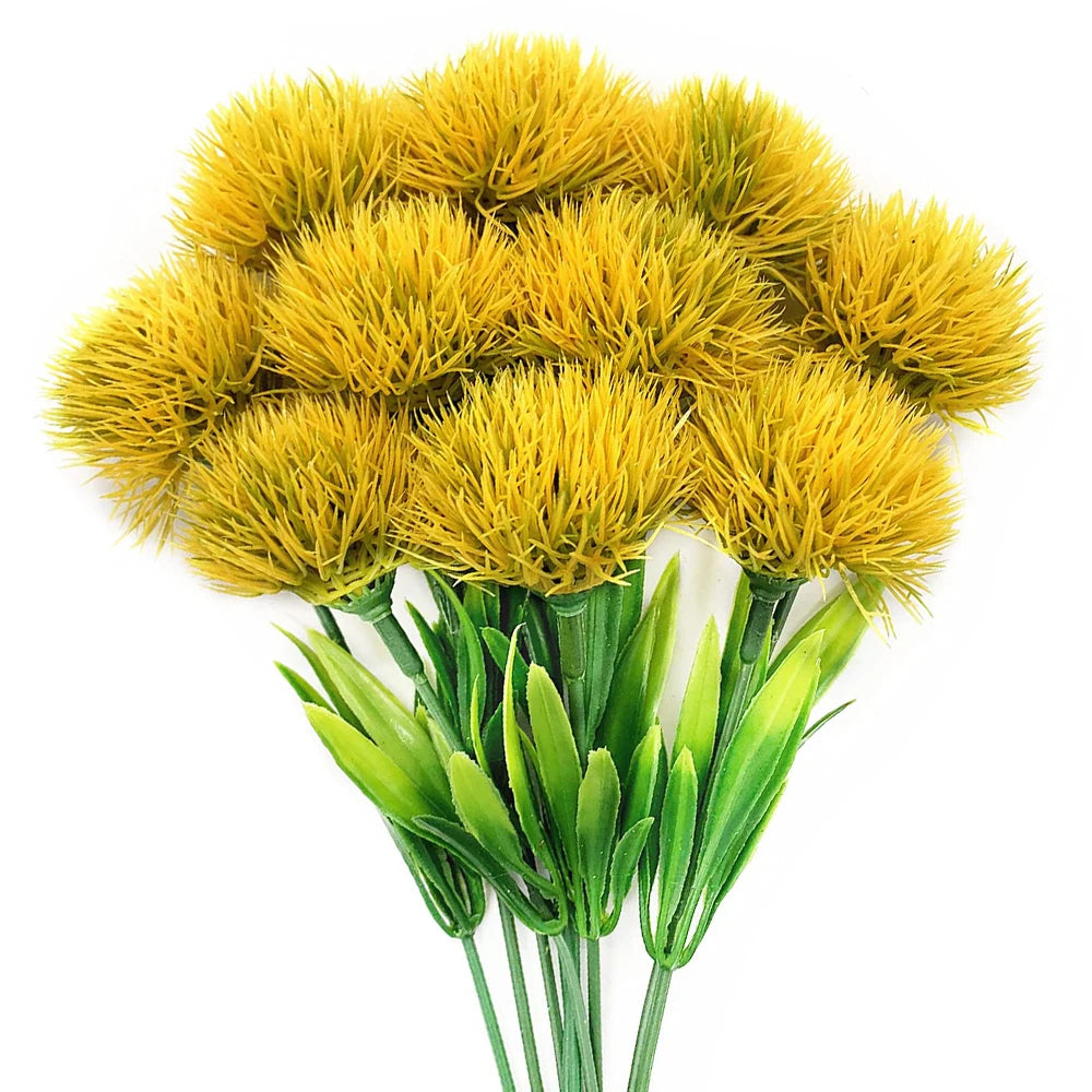 10PCS Mixed Artificial Dandelion Flowers Plastic Fake Flower Bouquet for Wedding Table Arrangement DIY Home Party Decoration