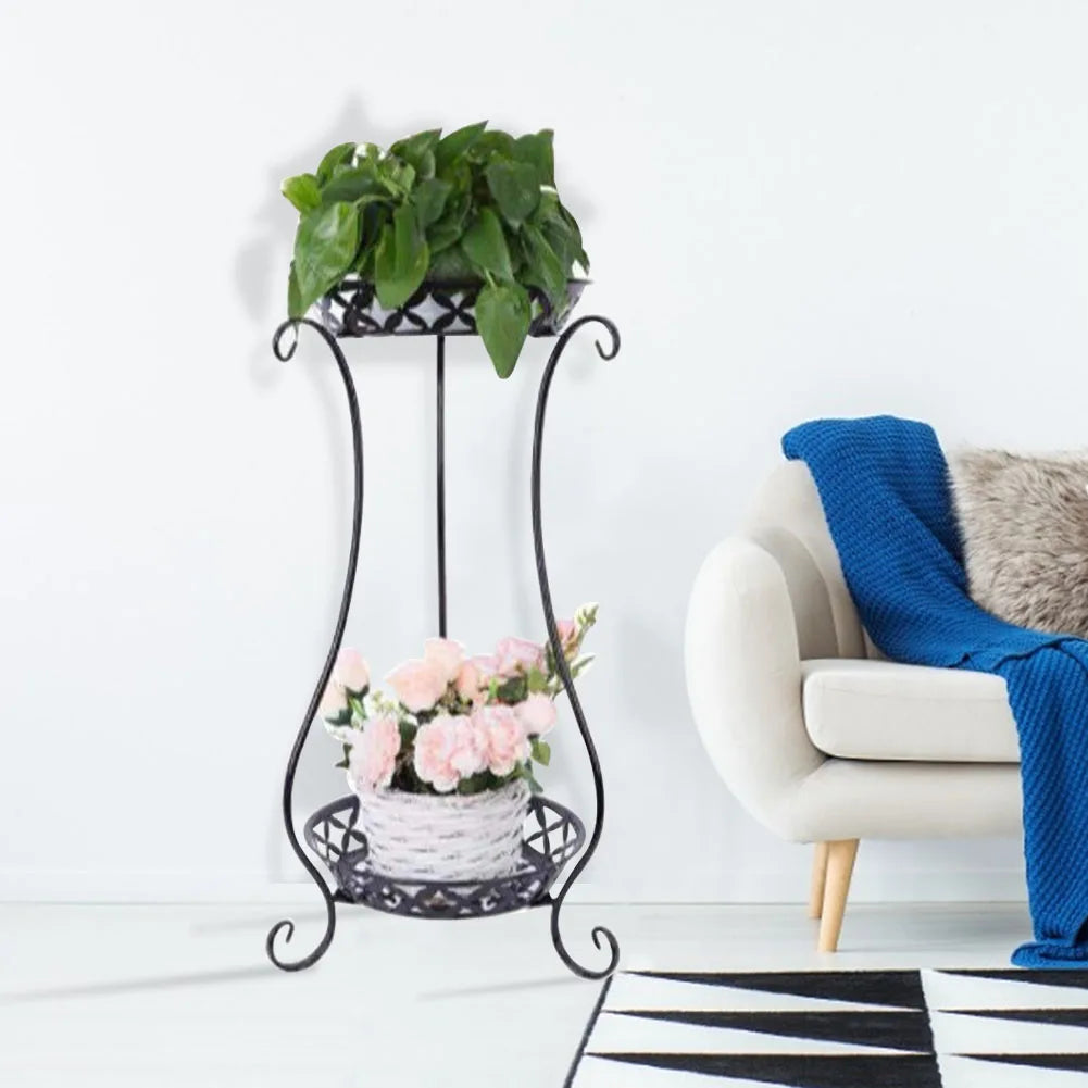 【Lifeideas】2 Tier Tall Vintage Metal Plant Stand