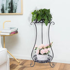 【Lifeideas】2 Tier Tall Vintage Metal Plant Stand