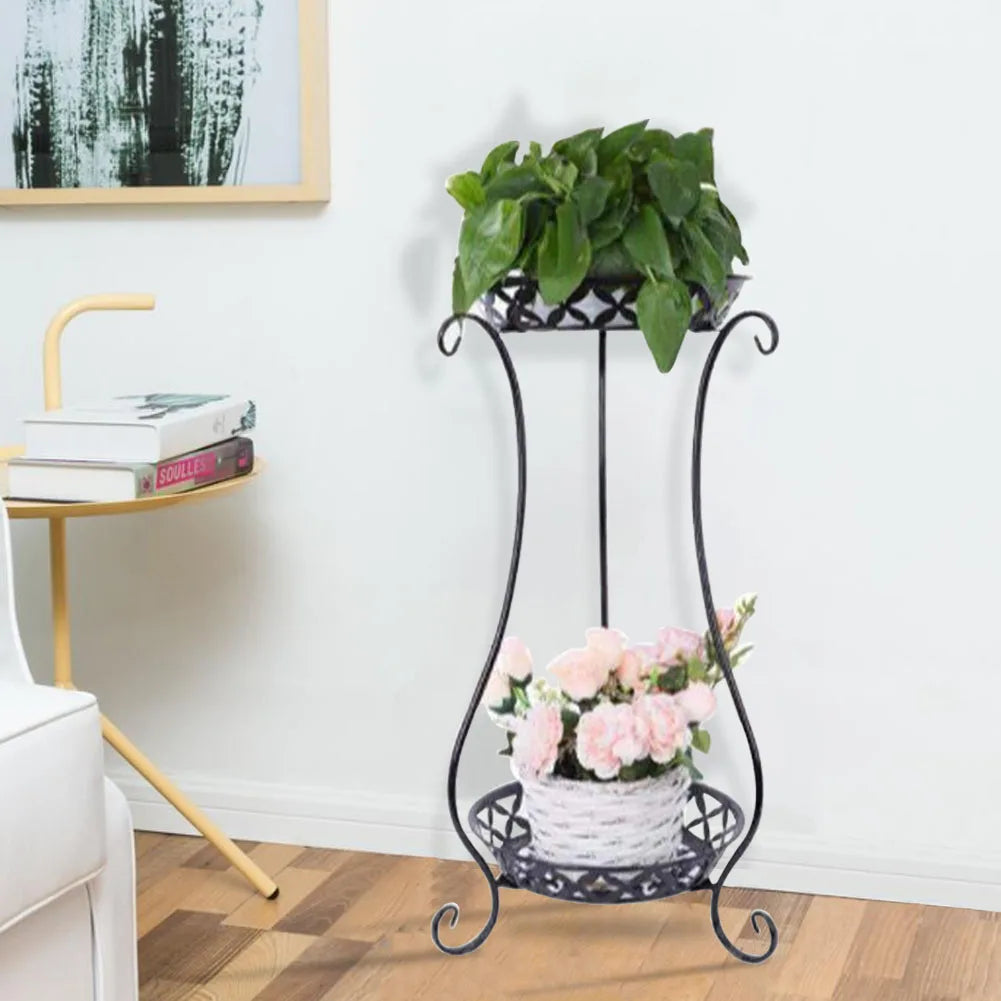 【Lifeideas】2 Tier Tall Vintage Metal Plant Stand