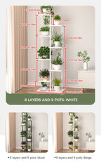 Plant Stand Stand For Flowers Wooden Shelf 5/6/8Layers Display Stand Storage Shelf Pot Rack Organizer Home Garden Decoration
