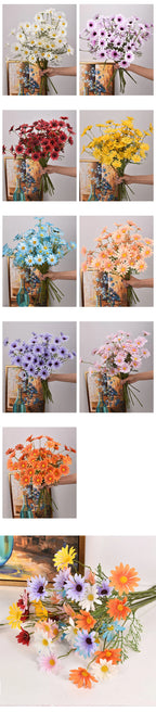 3/5/10Pcs Artificial White Daisy Flower Bouquet DIY Vase Home Garden Living Room Decoration Wedding Party Silk Fake Flowers