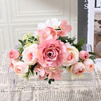 7 Heads Artificial Flowers Silk Peony Rose Hydrangea Bouquet Home Decorations Party Wedding Bride Fake Plants