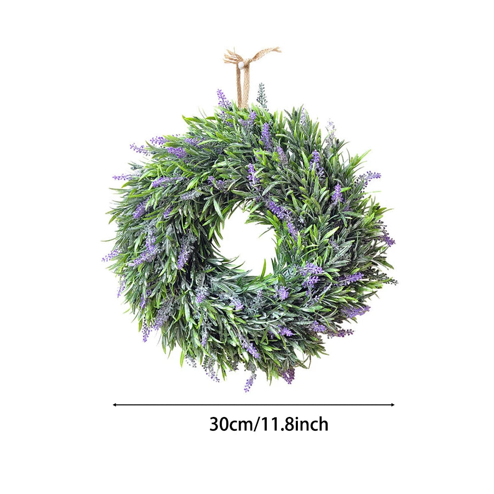 Artificial Lavender Hanging Wreath Flower Lush Topiary, Purple