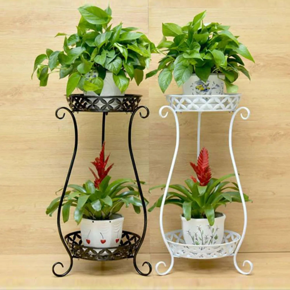 【Lifeideas】2 Tier Tall Vintage Metal Plant Stand