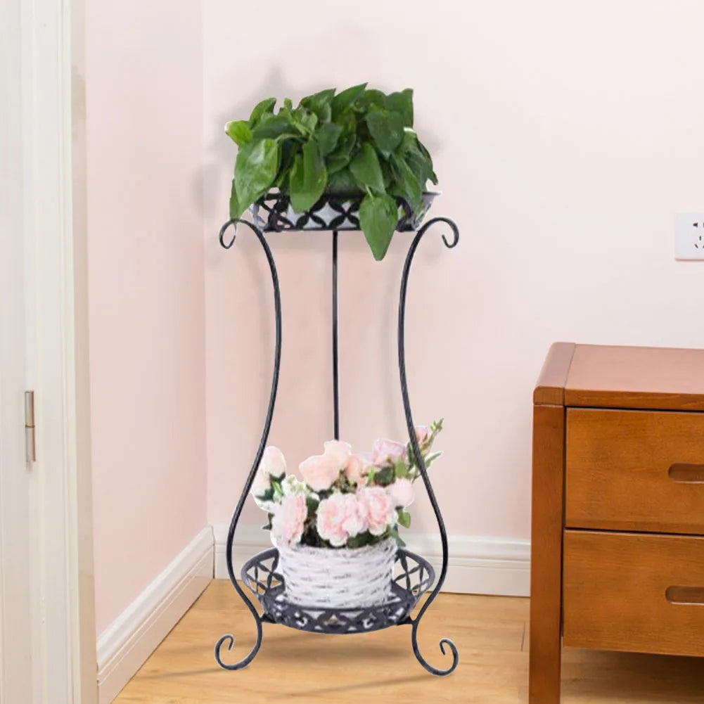 【Lifeideas】2 Tier Tall Vintage Metal Plant Stand
