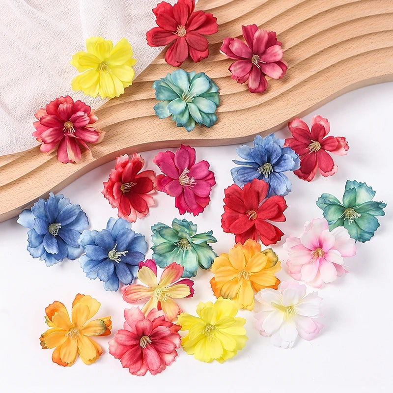10/20/50Pcs Artificial Flowers Rose Head For Home Decor Fake Flower DIY Craft Wreath Accessories For Marriage Wedding Decoration