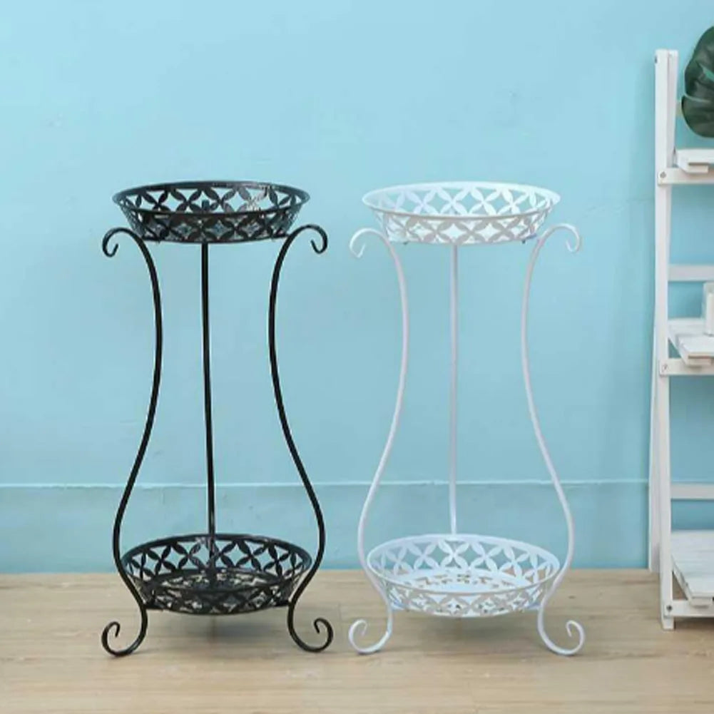 【Lifeideas】2 Tier Tall Vintage Metal Plant Stand