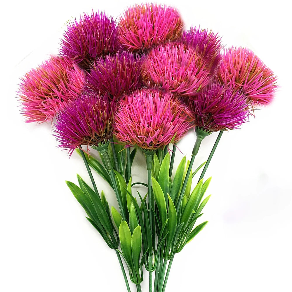 10PCS Mixed Artificial Dandelion Flowers Plastic Fake Flower Bouquet for Wedding Table Arrangement DIY Home Party Decoration