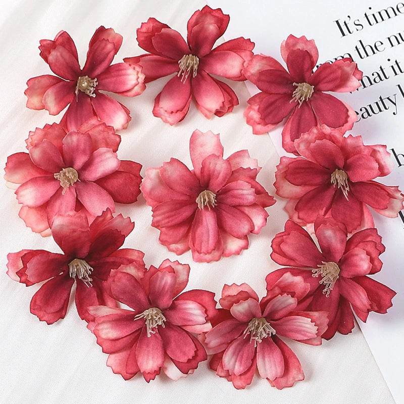 10/20/50Pcs Artificial Flowers Rose Head For Home Decor Fake Flower DIY Craft Wreath Accessories For Marriage Wedding Decoration
