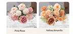 7 Heads Artificial Flowers Silk Peony Rose Hydrangea Bouquet Home Decorations Party Wedding Bride Fake Plants