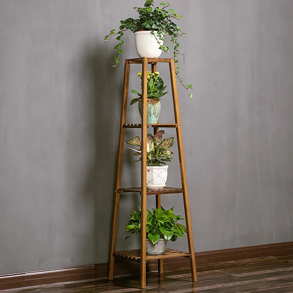【Breeins】Vintage Tiered Indoor Plant Stand Solid Wood Display Shelf Plants Storage Decoration Home Office Outdoor