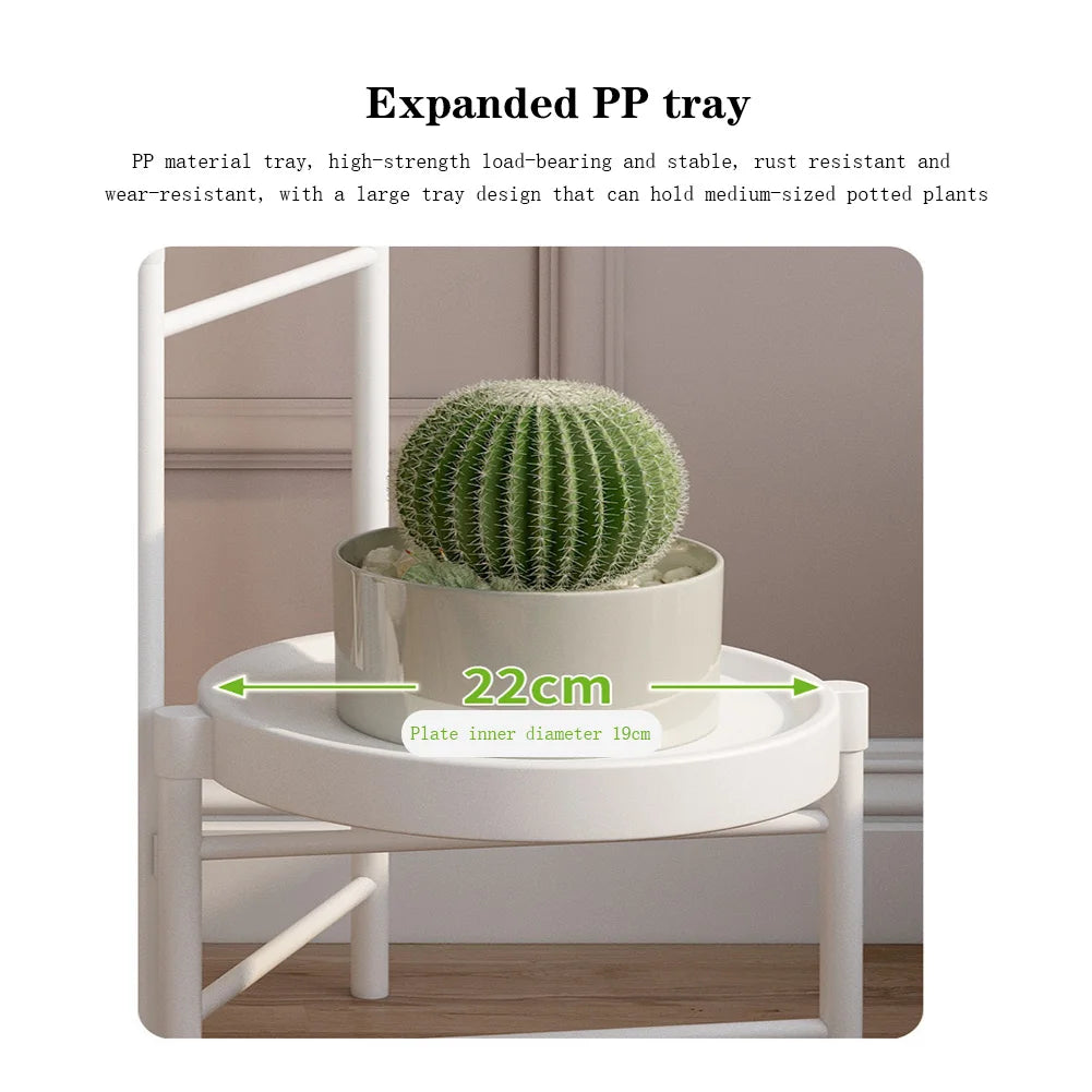 Metal Potted Plant Stand Foldable Multi-Tier Flower Shelf With Detachable Trays Display Rack For Corner Porch Garden Balcony
