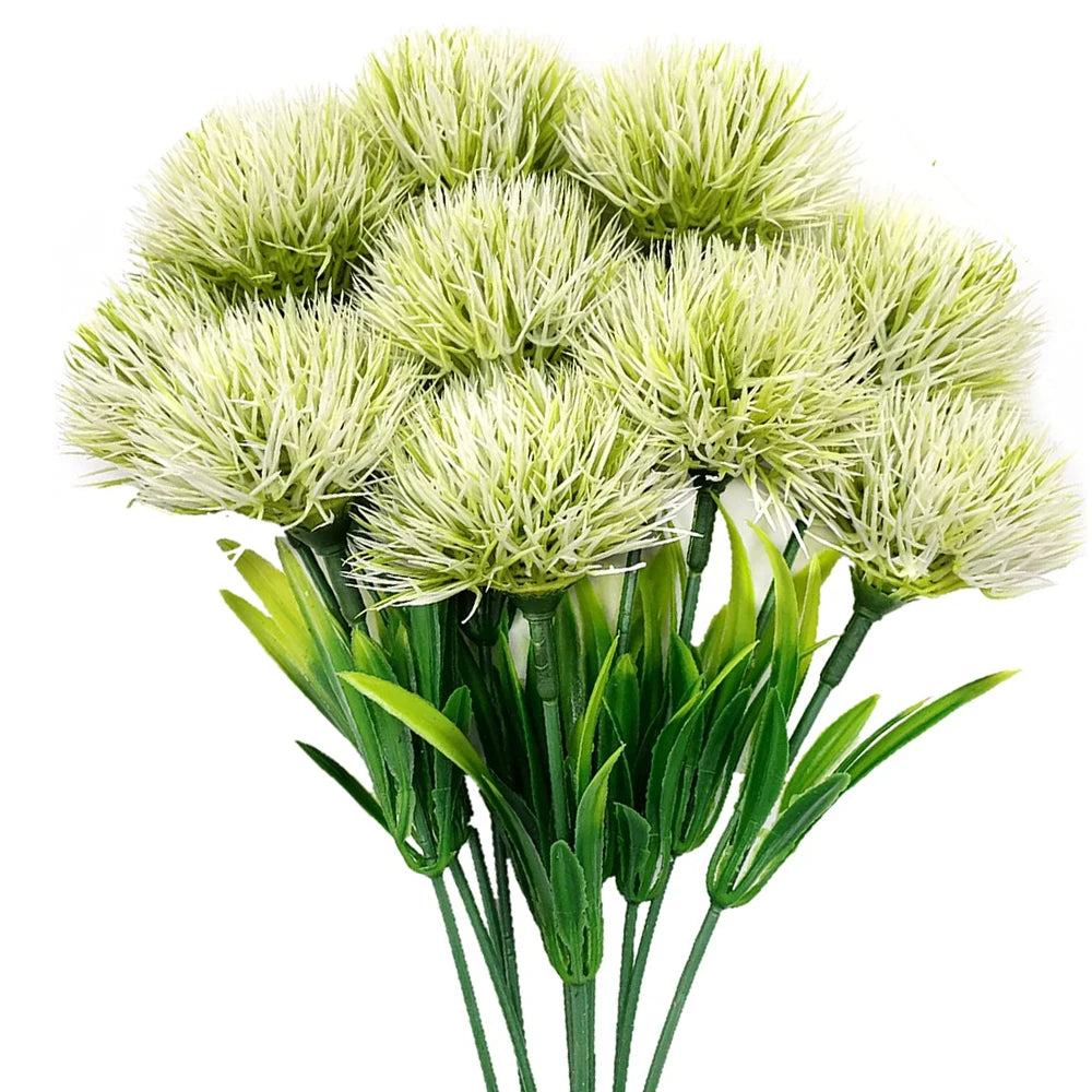 10PCS Mixed Artificial Dandelion Flowers Plastic Fake Flower Bouquet for Wedding Table Arrangement DIY Home Party Decoration