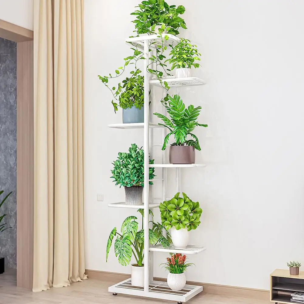 Multi Tiers Metal Plant Stand, Indoor Outdoor Plant Pot Holders Tiered Plant Shelf Flower Display Rack For Corner Balcony Patio