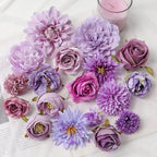 Purple Artificial Flowers Silk Fake Flowers for Home Decor Garden Wedding Decoration Bride Craft Gifts Wreath Bouquet Accessory