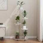 Plant Shelving Flower Pot Holder, Wrought Iron Corner Multiple Planter Rack Organizer with Wheels For Room Corner Balcony Garden