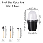 Plant Nursery Pots Humidity Dome Transparent Plastic Pot Planting Containers Cups Planter Small Seed Starting Trays Seedling