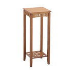 【Breeins】2-Tier Bamboo Plant Stand Classic Chinese Style Flower Stand Home Office Decoration Freestanding