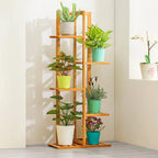 Wooden multi-layer flower pot rack, potted plant display rack, multi-functional storage rack